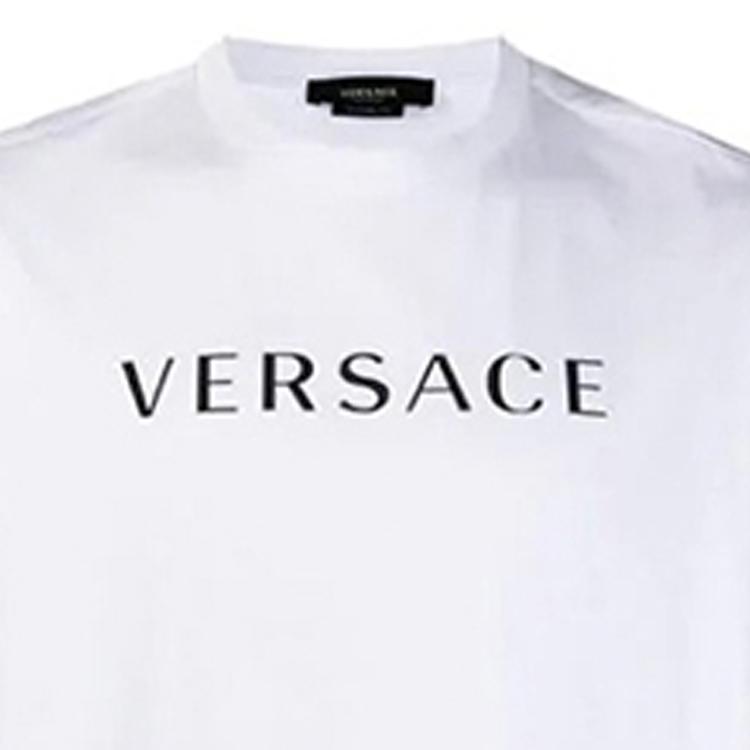 Versace T-Shirts Men's White Crew Neck Moderate Straight Fit A88560-A235263-A1001