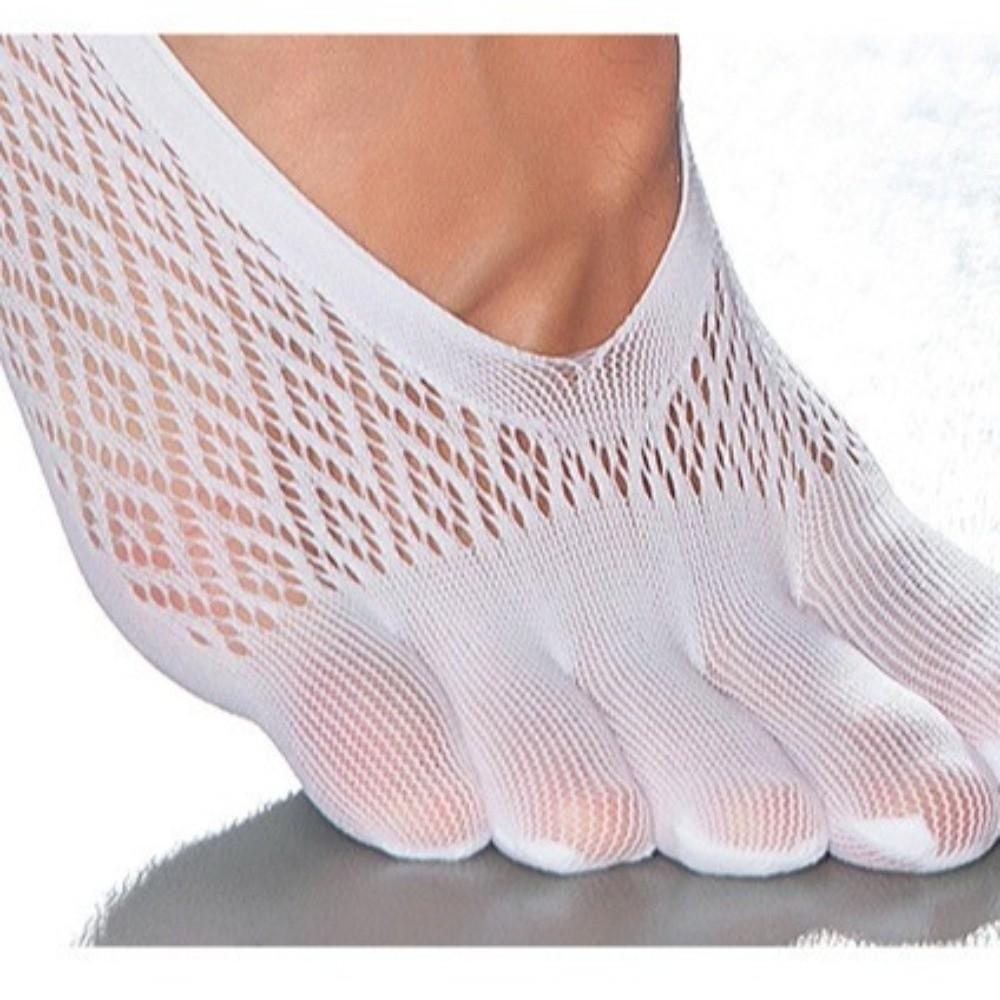 Non-Slip Five Finger Socks Mesh Grid Invisible Socks Simple Toe Seprate Socks  Low Cut
