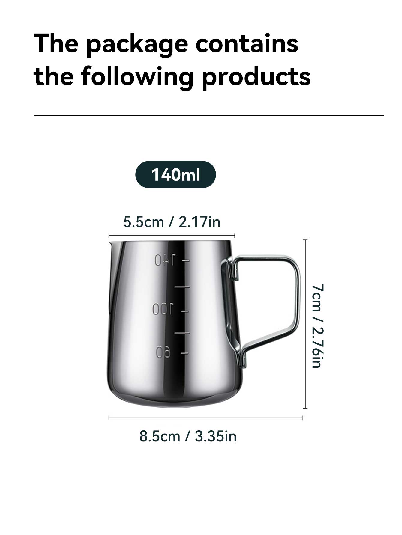 

Кувшин для вспенивания молока, чашка для эспрессо со шкалой, утолщенный молочный кувшин из нержавеющей стали для латте-арта, кофейные аксессуары