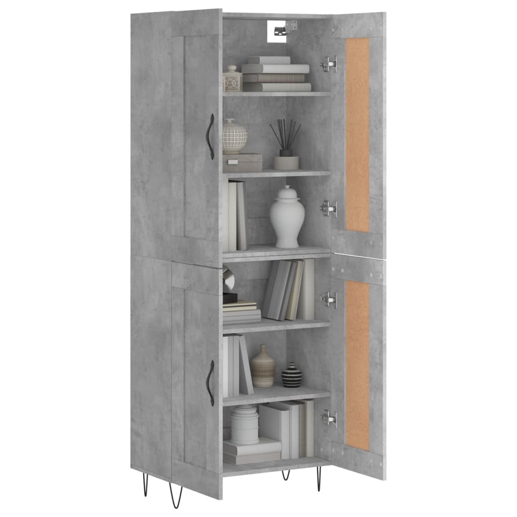 Highboard Concrete Grey 69.5 x 34 x 180 cm Engineered Wood