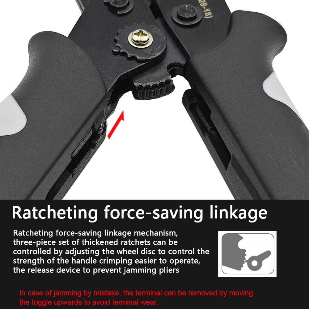 Szczypce zaciskowe zapadkowe SN-06WF Szczypce zaciskowe do zaciskania na zimno typu europejskiego VE Szczypce zaciskowe z końcówką igłową