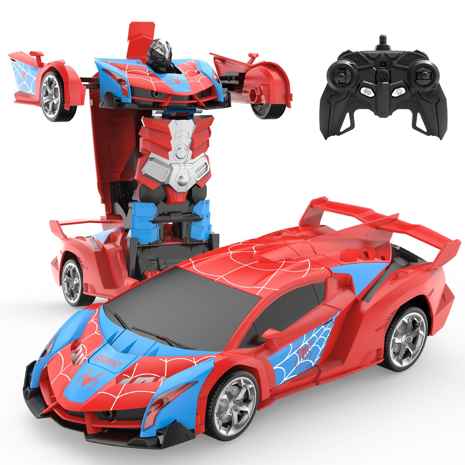 

DEERC Remote Control Car for Kids, RC Car, Robot Toy, Transforming Robot, Stunt Car, Sports Car, 2-in-1 Transformable Robot, Demo Mode, 360°