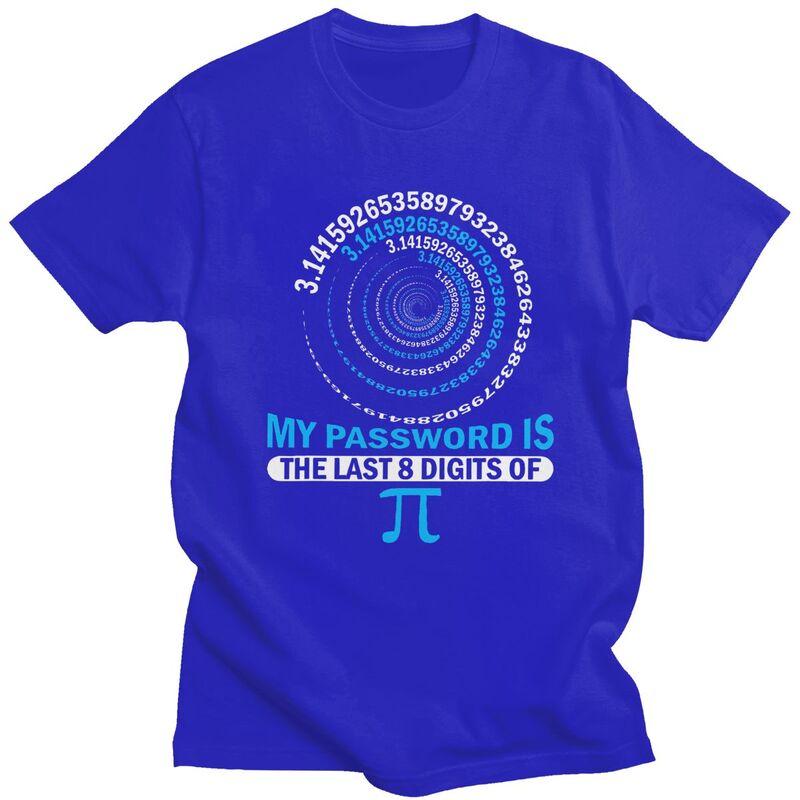 Custom Funny Pi Password Geeky Math Spiral Tshirts for Men Short Sleeve Casual T Shirt Cool Tshirt 100 Cotton Tee Gift