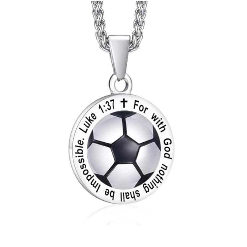 Men s Sports Football Necklace Pendant European and American Style Hip-hop Street Style 60CM