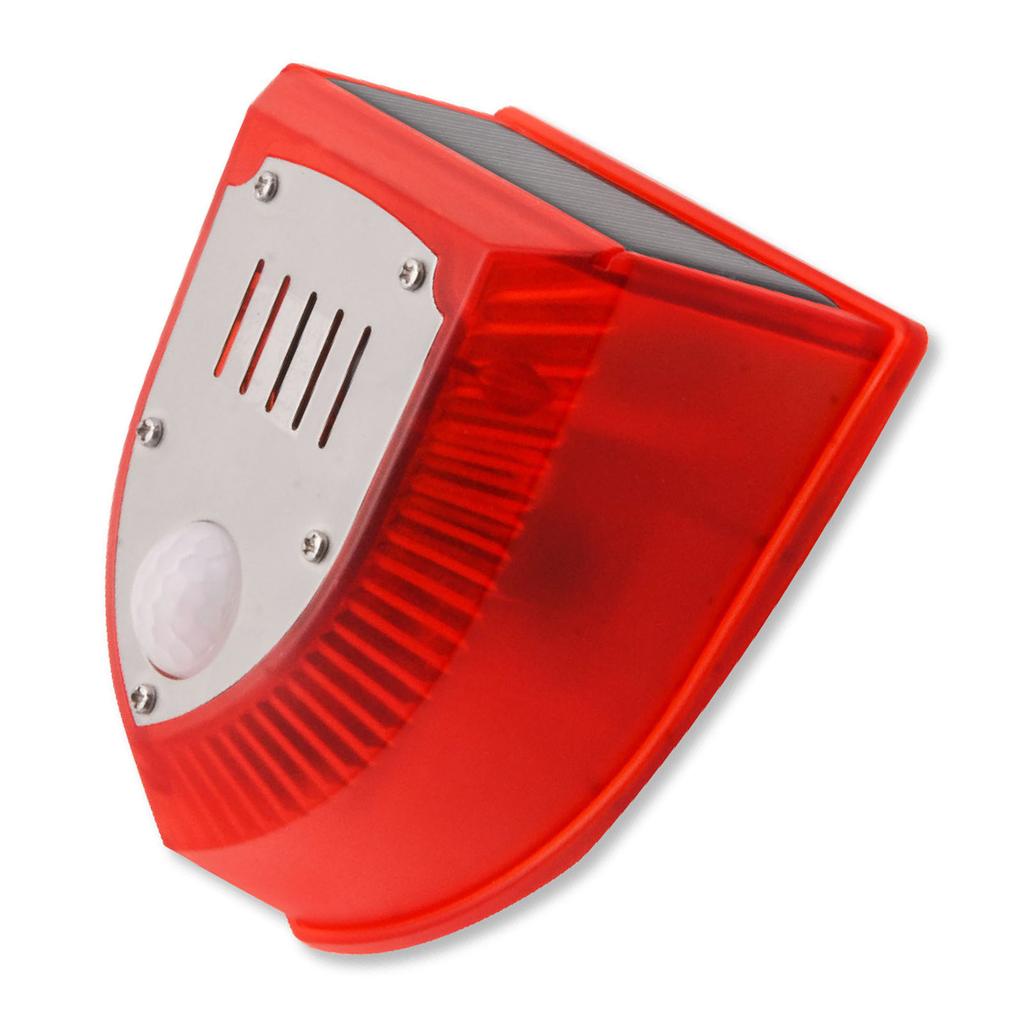 Sound and Light Alarm Solar Or DC Charging Induction Audible Visual Alarm Deterrent Device for Home