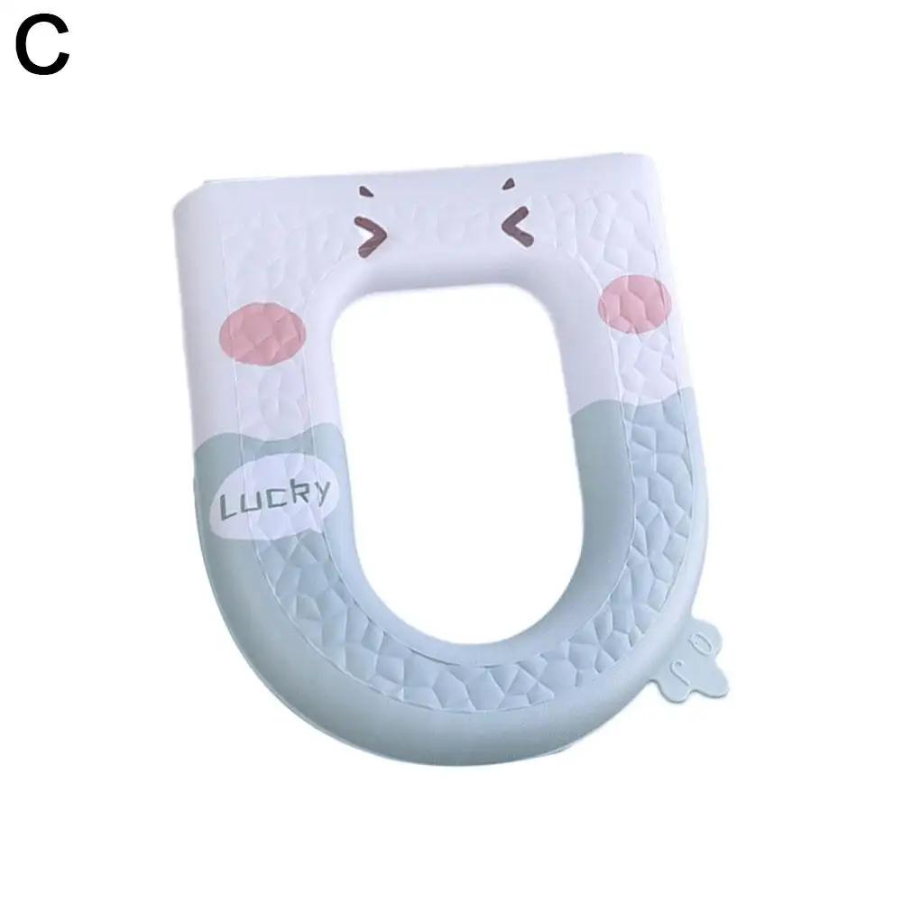 Toilet Seat Cover Cute Cartoon Pattern Closestool Mat Warm Seat Toilet Lid Cushion Bathroom Accessories Washable Toilet Sof Z6N5