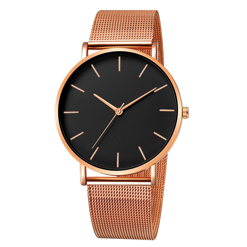 Top Brand Luxury Watches Men Fashion Stainless Steel Mesh Belt Quartz Wristwatch Simple Casual Clock Gift Relogio Masculino