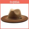Cappello da Sole Classico Britannico da Donna in Feltro di Lana con Ampia Falda per la Moda Estiva