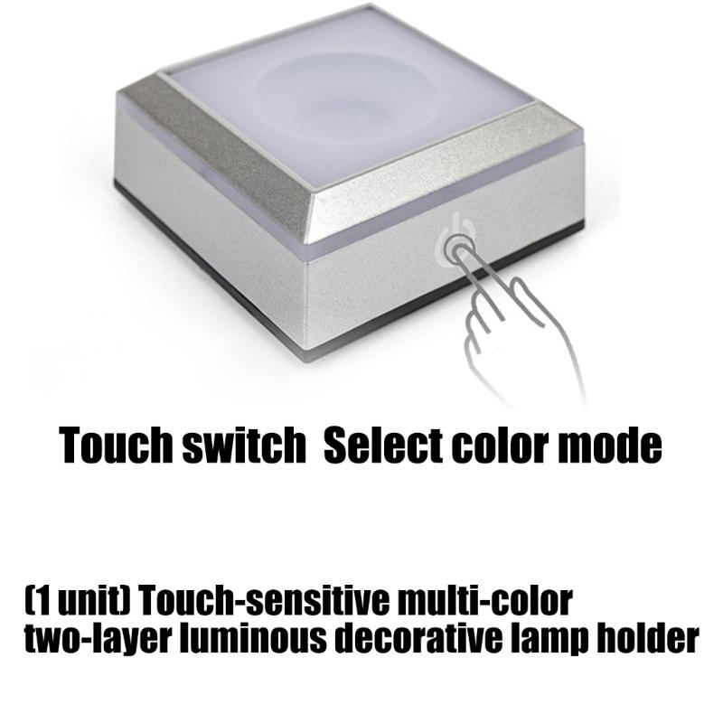 LED Touch Sensitive Crystals Atmospheres Lamp Base Featuring Dimmable Light for Jewelry Display and Home Decoration
