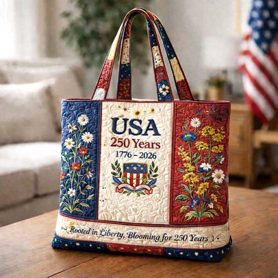 USA 250. Jahrestag Tragetasche, Unabhängigkeitstag Handtasche, Rot Weiß Blau Einkaufstasche, Wiederverwendbare Patriotische Tasche für 4. Juli Geschenke
