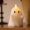 Stacked Pumpkin Lantern Halloween Flameless Fake Candle, Battery Operated Pumpkin/Ghost Candle Light, Fireplace Light LED Flickering Pillar for Dinner