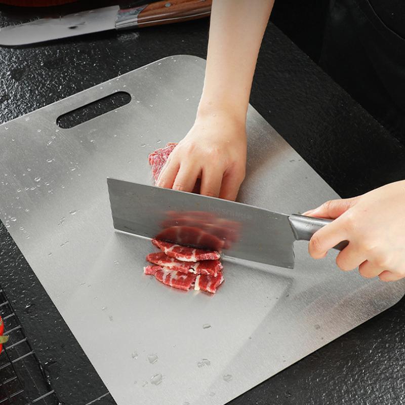 Nerezové krájecí desky do kuchyně, zesílené oboustranné krájecí desky na potraviny