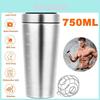 Multifunkční šejkr na proteinový prášek Velký objem 500ml 750ml Nerezový Pro venkovní fitness a míchání smoothie