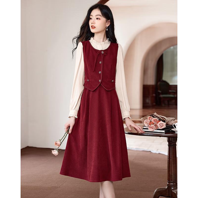Women's Elegant Faux Three-Piece Midi Dress