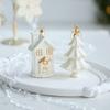 White Christmas Tree Decorations Wreath Snowflake Hanging Pendants Festival Winter Wonderland Ornaments Party Scene Props
