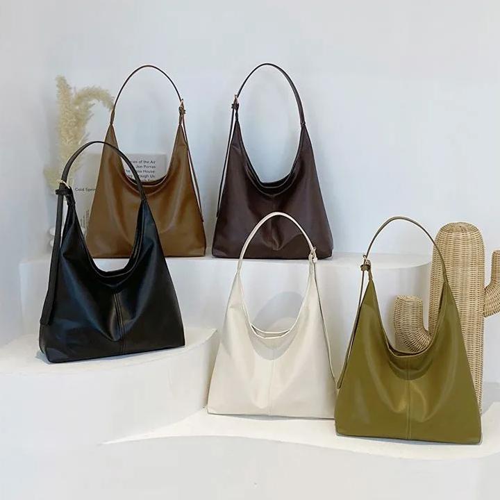 WTEMPO Four Seasons Umhängetasche mit großem Fassungsvermögen für den Arbeitsweg, einfarbige, einfache, lässige Tragetasche für Damen, Schultertasche, Unterarmtasche