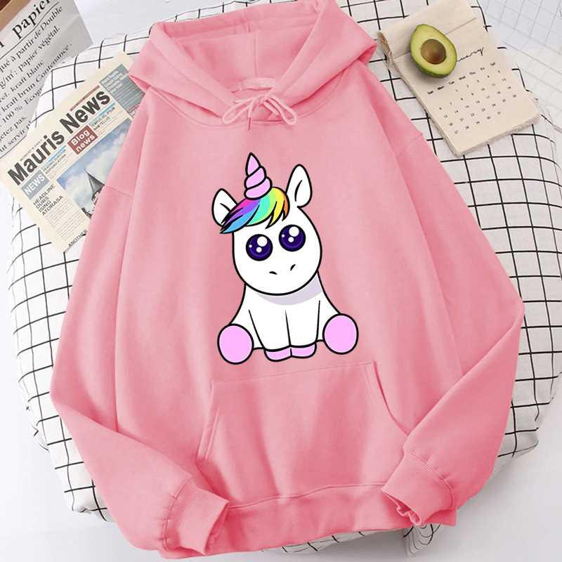 New Fashion Men And Women Unicorn Printing Fashion Printing Long-Sleeved Hoodie Comfortable Loose Sport Pullover