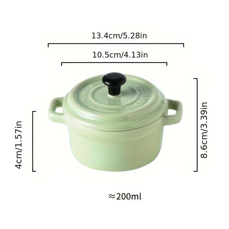 

Керамическая миска, мини-миска с двумя ушками, йогурт 6,5 унций - 200 мл, паровое яйцо и маленькая миска Shufulei зелёный