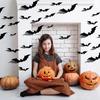 72pcs 3D Black PVC Bat Wall Stickers Halloween Decorations Scary Party Props DIY Home Bar Room Decoration for Spooky Halloween Night