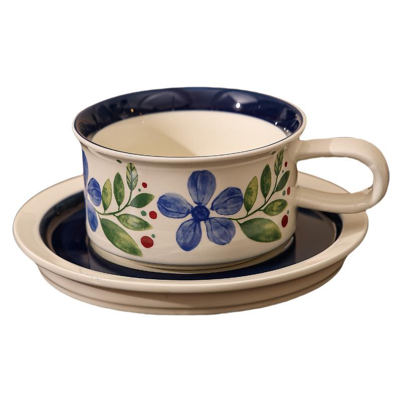 Premium Finnish Medieval Coffee Cup and Saucer Set Gift High Value Ceramic Mug Hand Painted Retro Festival