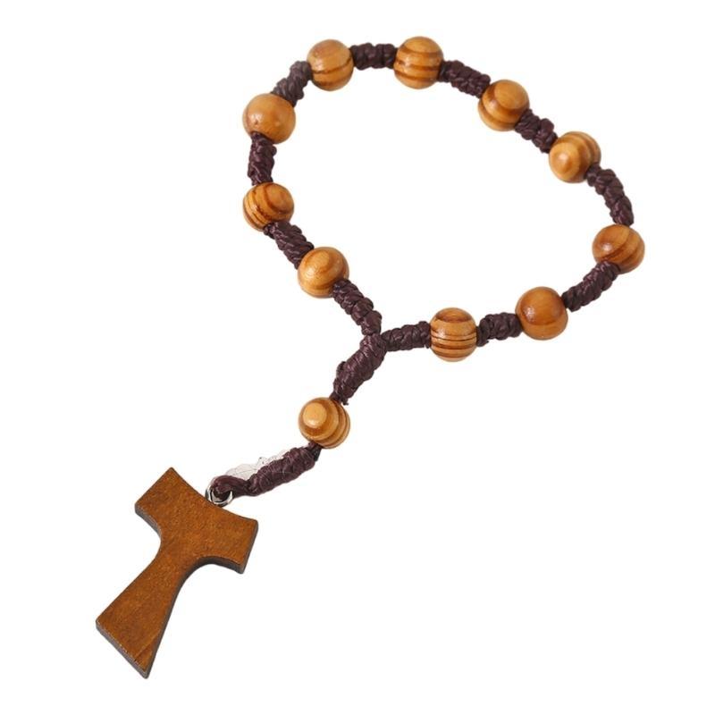Aesthetic Grains Rosary 8mm Beads with Crosses for Meditations and Peace CN