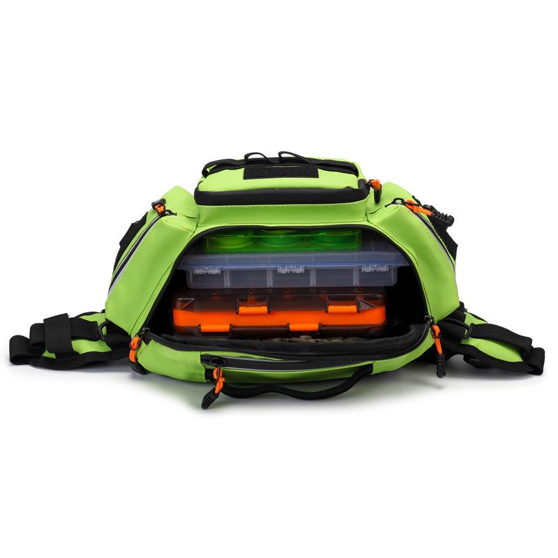 Men's Multifunctional Outdoor Cycling & Fishing Waist Bag - Expandable Crossbody Lure & Rod Storage Bag