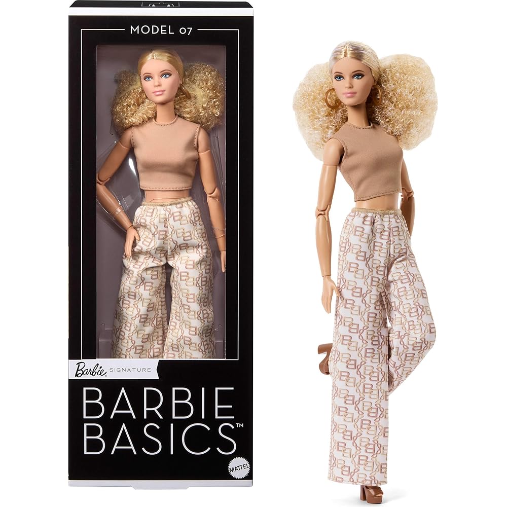 

Barbie Basics Model 07 Signature Doll with Long Curly Hair and Articulated Body for Collectors Ages 6 and Up