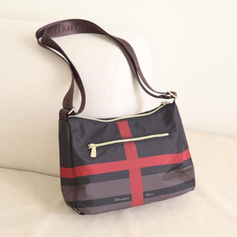 Shiz Madam Ultra Lightweight Check Multi Pocket Crossbody Bag A42433