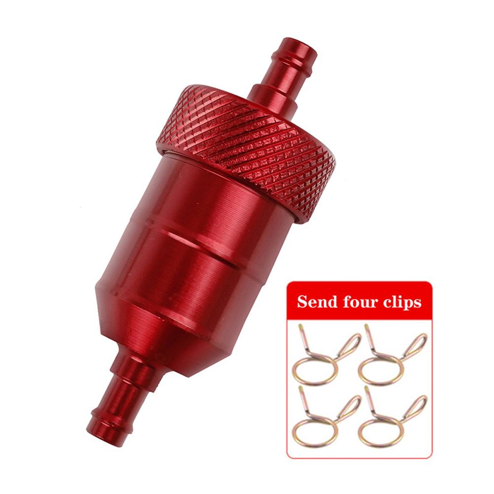 Motorcycle Oil and Gas Fuel Filter Aluminum Alloy Gasoline Cleaner Filter Reusable Cleanable Fuel Filter for Motocross ATV Quad