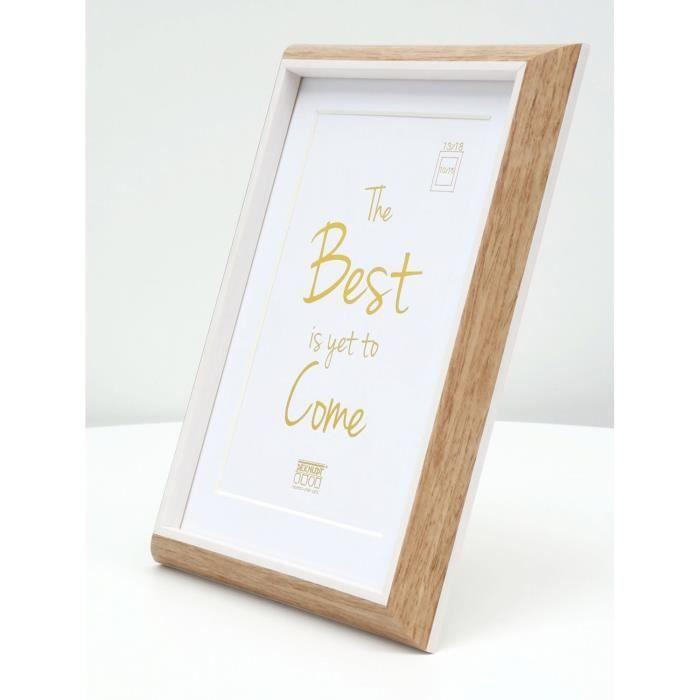 Cadre Photo - Deknudt - S46wg - Naturel - Biseau Blanc - 18x24 cm