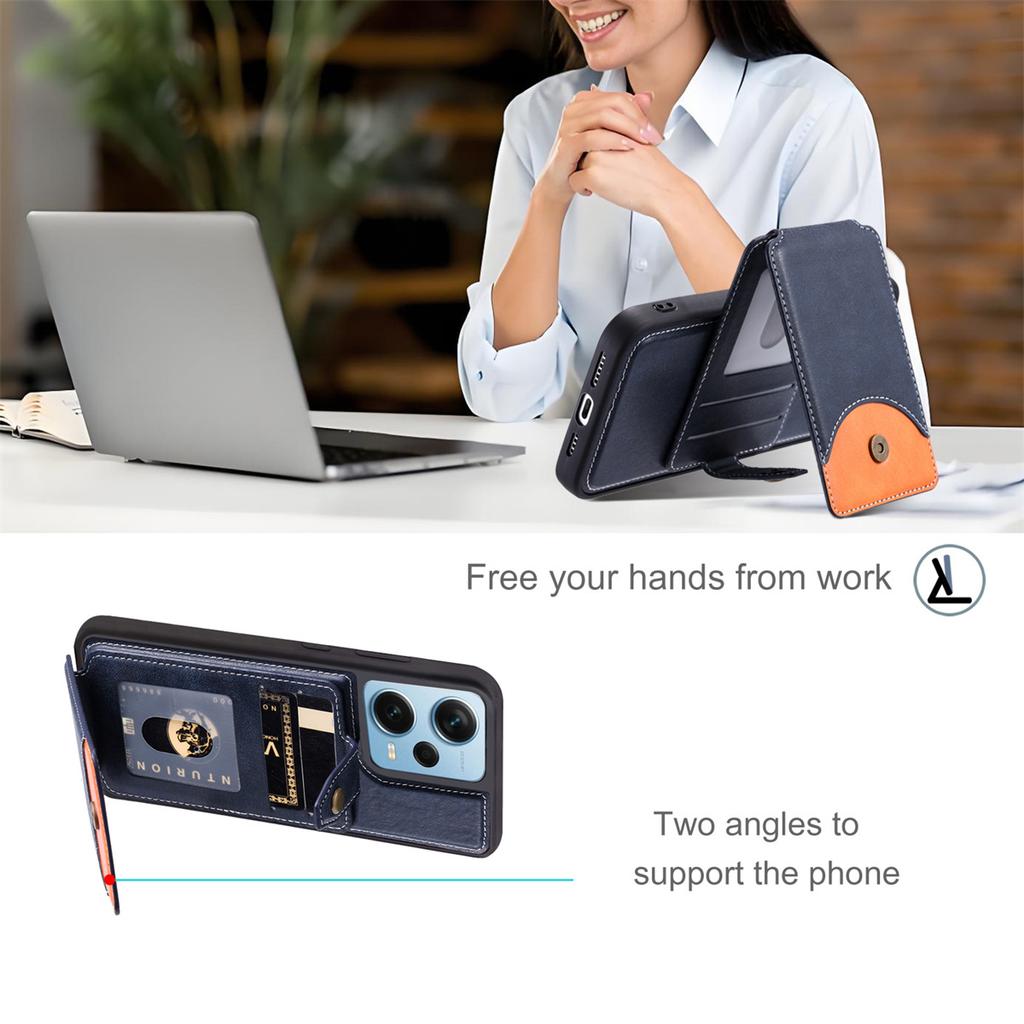 Universal Magnetic Card Holder Case for Compatible with Redmi Note 11-Note 13 Pro, POCO X5/M6 Pro/X6 5G, Redmi 12C/11A