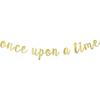 Once Upon A Time Gold Gliter Paper Banner for Baby Shower, Engagement, Bachelorette, Birthday, Wedding, Bridal Shower Party Decorations