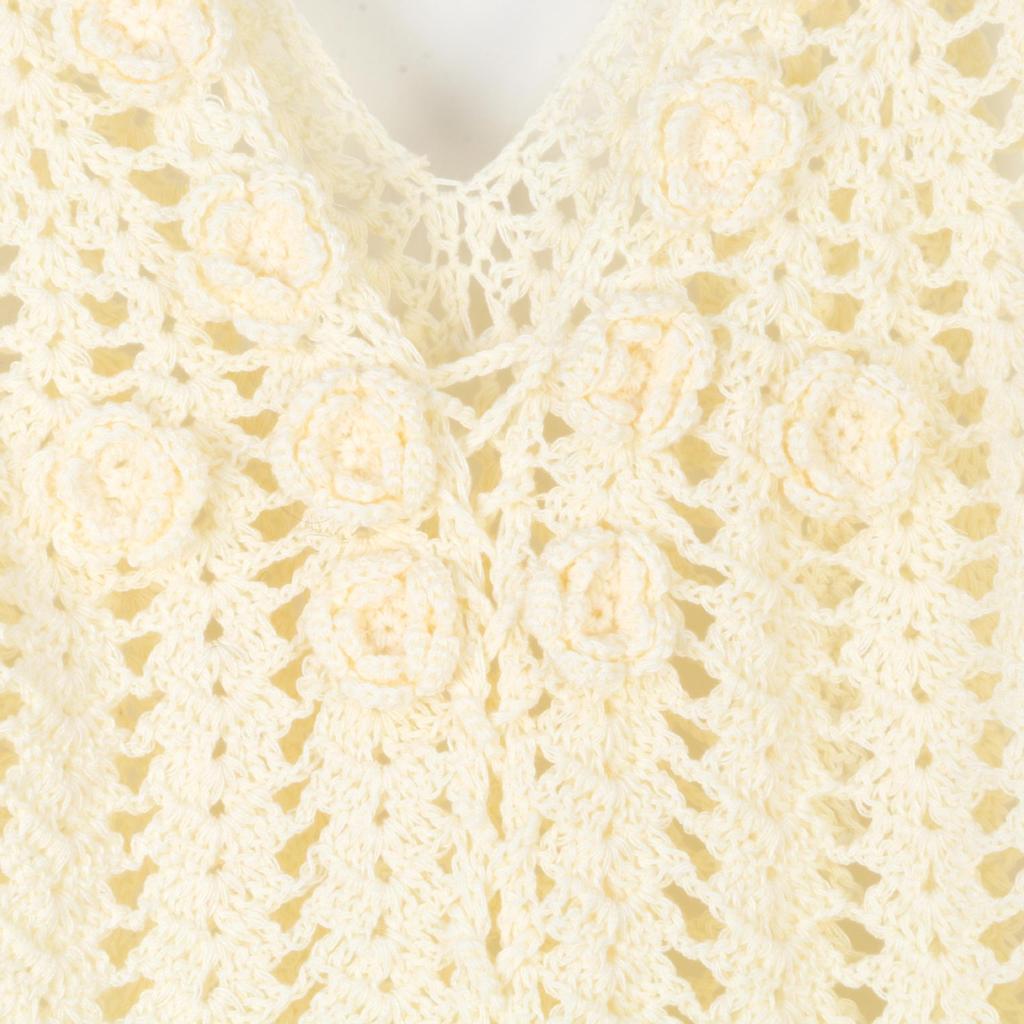 Three-Dimensional Handmade Crochet V-Neck Camisole: Sweet & Spicy Hollow-Out Knitted Top for Women - Spring/Summer Fashion Vest.