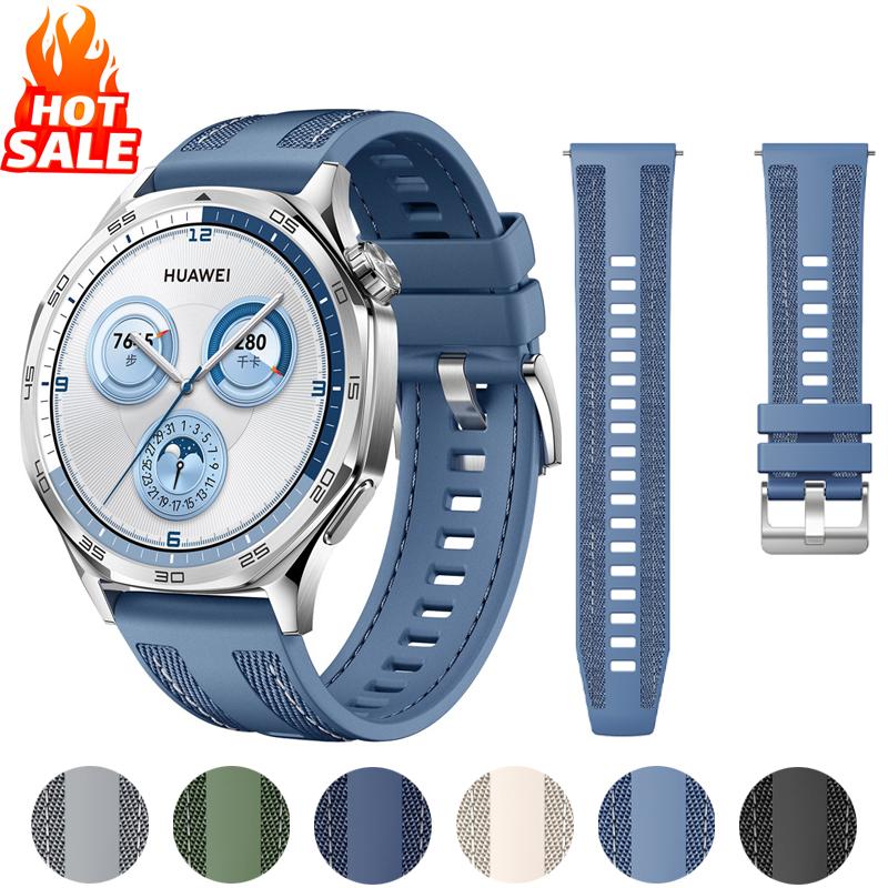 Official 22mm Nylon Strap For HUAWEI WATCH GT 6 5 4 46mm/Watch 4 5 6 Pro/GT 6 5 3 2 Pro 46 mm Composite Silicone Band Bracelet