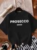 PROSECCO MOOD Print Casual Short Sleeve Crew Neck T-shirt Polyester Women'S Clothing Alphabets Pattern Regular Length