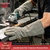 Cowhide Heat & Puncture Resistant Welding Gloves - Fireproof, Wear-Resistant, Ideal for Construction & Camping.