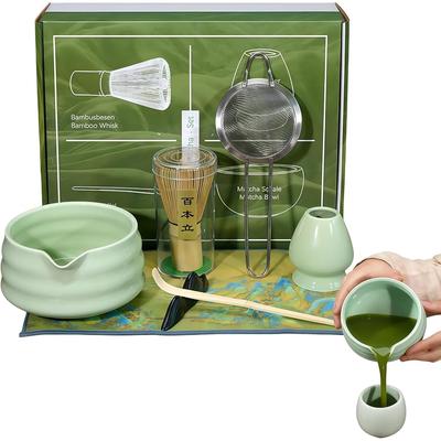 EatnMgan Matcha Tea Set 7-Piece with Matcha Bowl, Whisk, and Scoop for Beginners Tea Ceremony