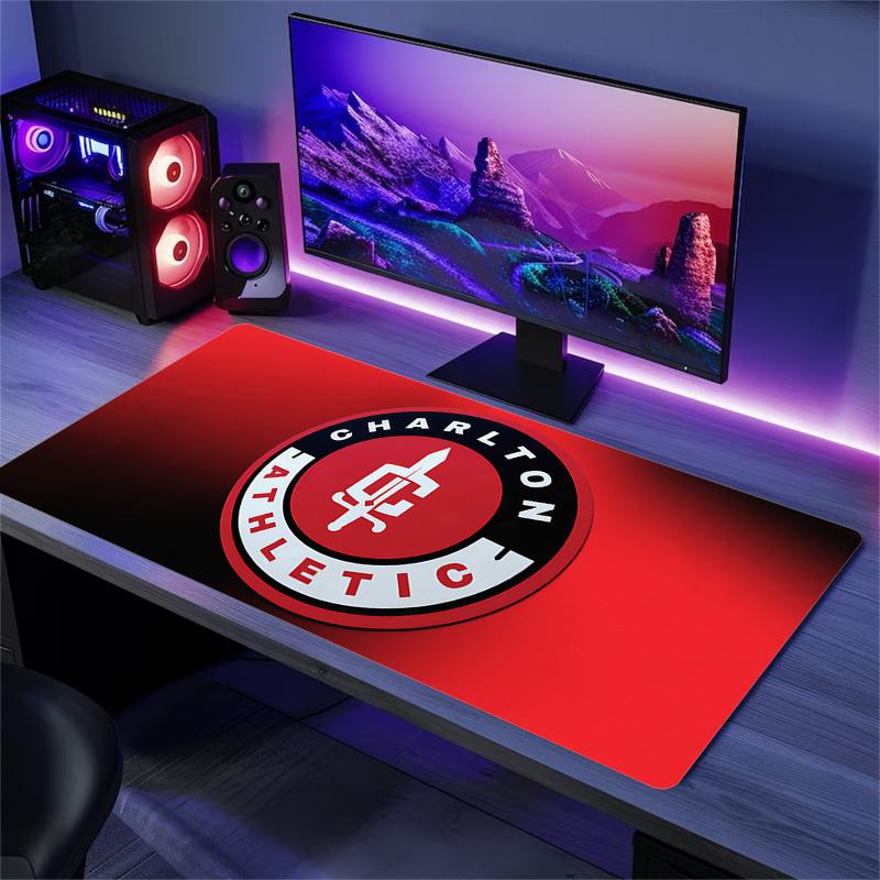 Charlton Athletic F.C Druck Kissen Rutschfest Laptop Tablet Großes Mauspadd XXL Matte Mini-PC Spielmatte Mit Verriegeltem Rand