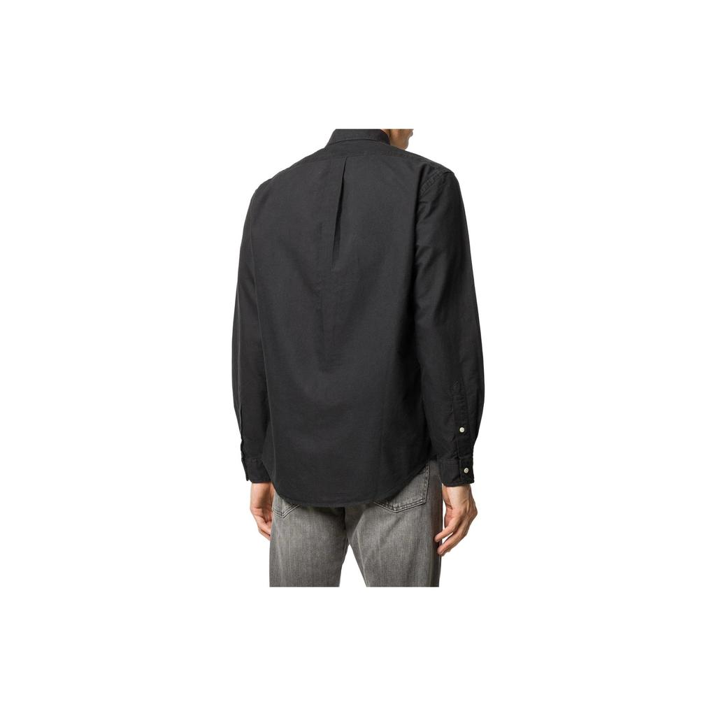 Polo Ralph Lauren Solid Color Embroidered Logo Long Sleeve Shirt Men shirts Black 710772290-001