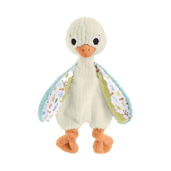 Мягкая игрушка Fisher Price Fluffy Duck для малышей/игрушек, мягкая игрушка-погремушка для детей от 3 месяцев и старше, белая HRB16