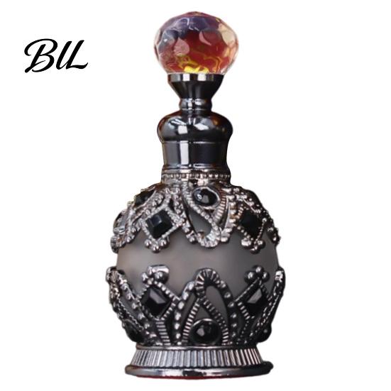 Essential Oil Glass Bottle 15ML Vintage Luxury Refillable Perfume Bottle, & Fragrance Leakproof Dubai Arabian Style Empty Container for Travel