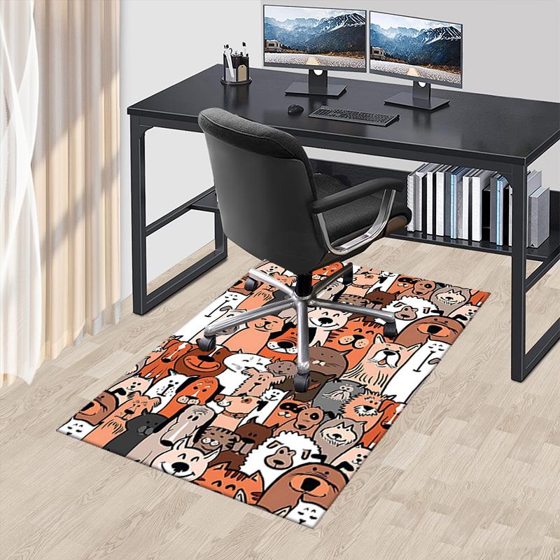 

1pc Cute Dog and Cat Pattern Chair Mat - Office Desk Rug, Non-Slip Carpet for Home Decor, Suitable for All Seasons, Perfect Gift Idea.P055 60cm by 90cm