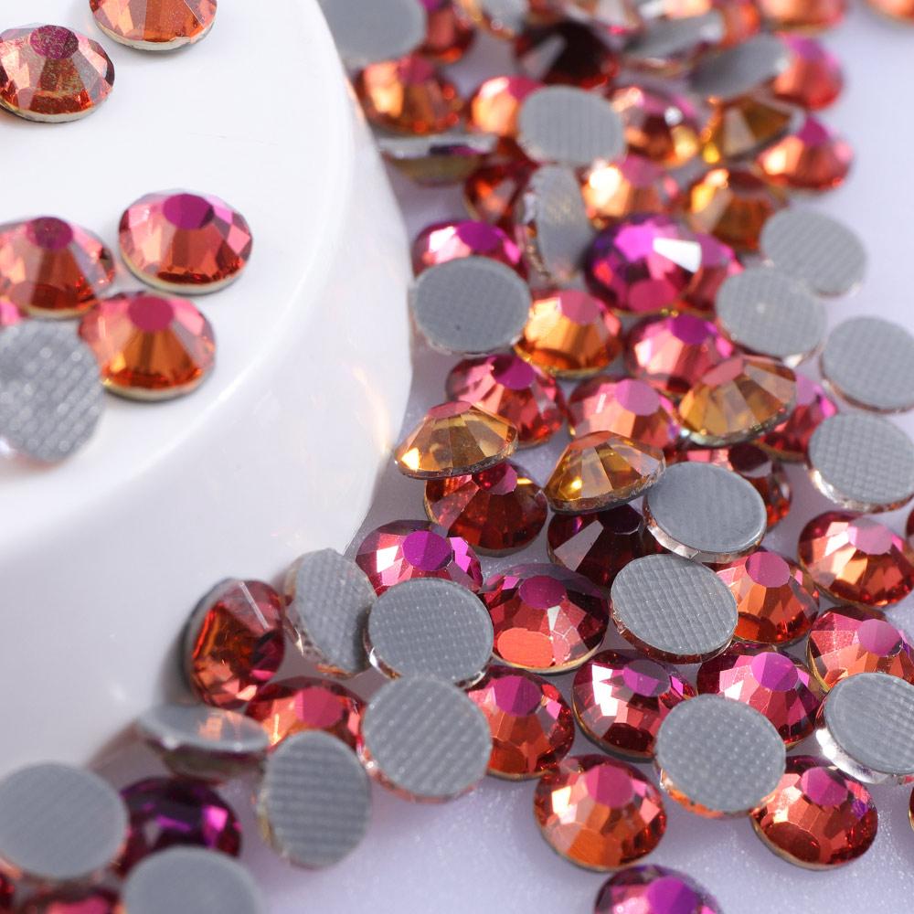 QIYI  Glass Flatback Round Rhinestones 2058 12 Facets Hotfix Bulk Rhinestone for  Shoes Garment  Nail Art Craft