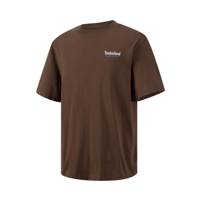 

Timberland Logo Round Neck Breathable T-Shirt Men Tops Dark-Brown A69E3-BK0 XXL