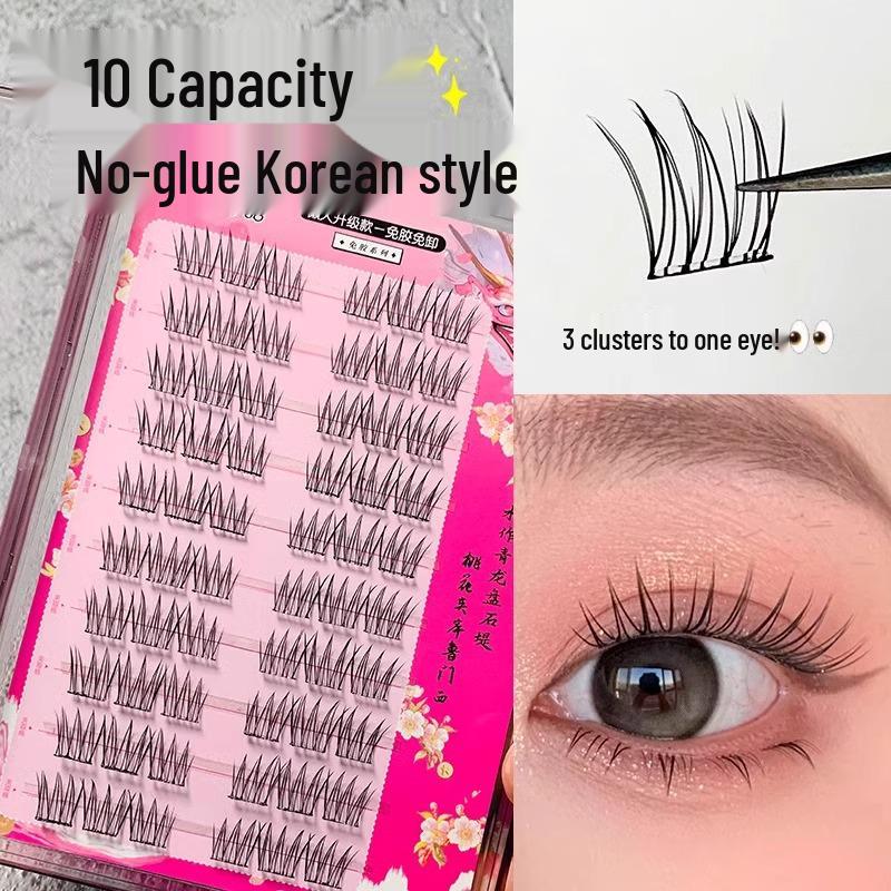 Mengjie Klebefreie Doppelschwanz-Schmetterlings-Falsche Wimpern - Naturbraun, 2025 Neuer Stil