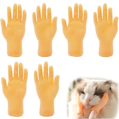 Lustige Hände, Set mit 6 kleinen Händen, Fingerpuppen, Handmodelle, Handflächenförmige Miniaturfinger, Katzenspielzeug, Katzenspielzeug, Lustiges Spielzeug zum Ärgern von Katzen und