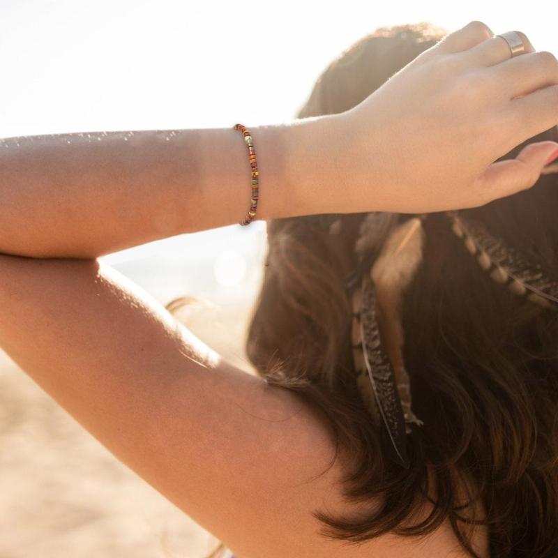 Adjustable Bead Bracelet Natural Stone Bracelet Rope Bracelet Unisex Bracelet Stone Texture Suitable for Men and Women