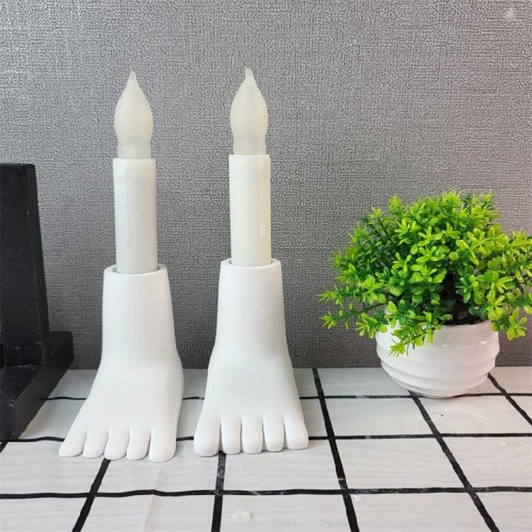 Kerzenhalter Gießformen 3D Fuß Kerzenständer Silikonformen für Epoxidharz Güsse Gießform Ton Handwerk Kerzenhalter