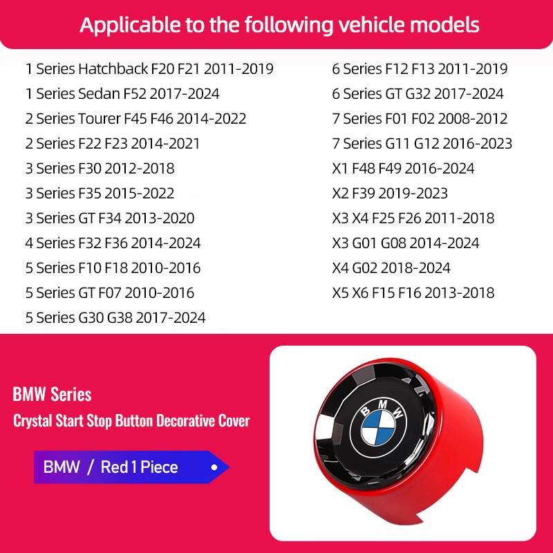 DKHN5 Crystal Car One Click Start Button For BMW M Power 3 Series E90 E92 F30 F35 G20 F10 G30 G28  ABS Engine Start Stop Cover Trim