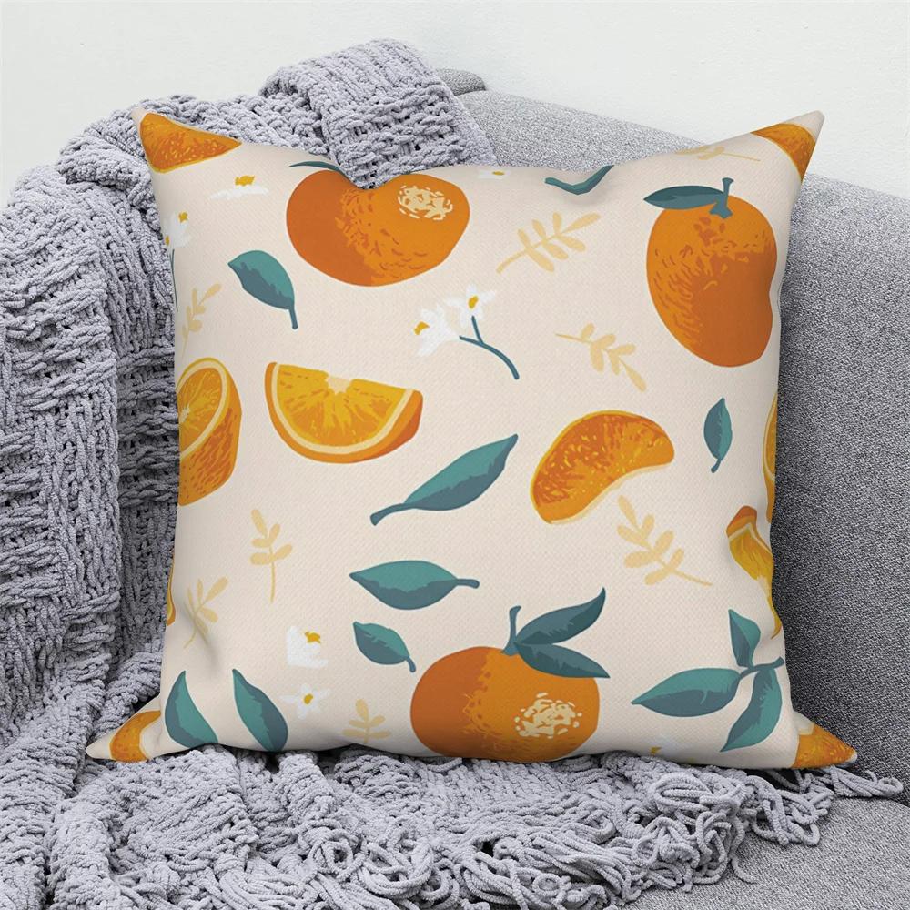 Fruit Print Pillowcase  Summer Home Decor Cushion Cover Sofa Car  Throw